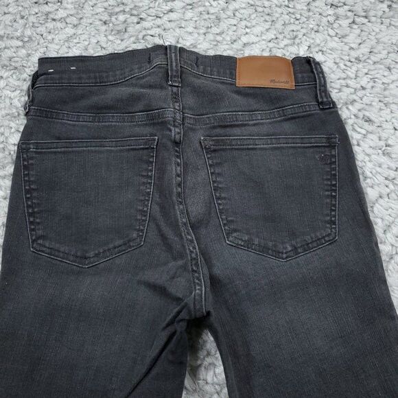 Madewell 9" Mid High Rise Skinny Jeans Ripped Distressed Size 25 Black Sea H2230 - Picture 3 of 13
